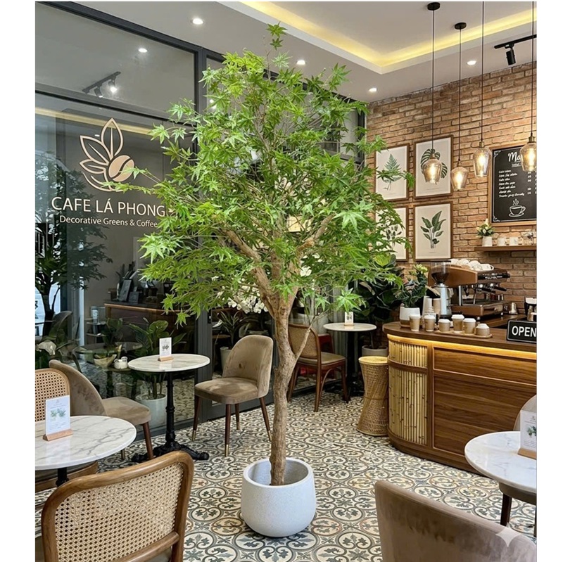 Cây lá phong xanh giả 2m5 giống thật